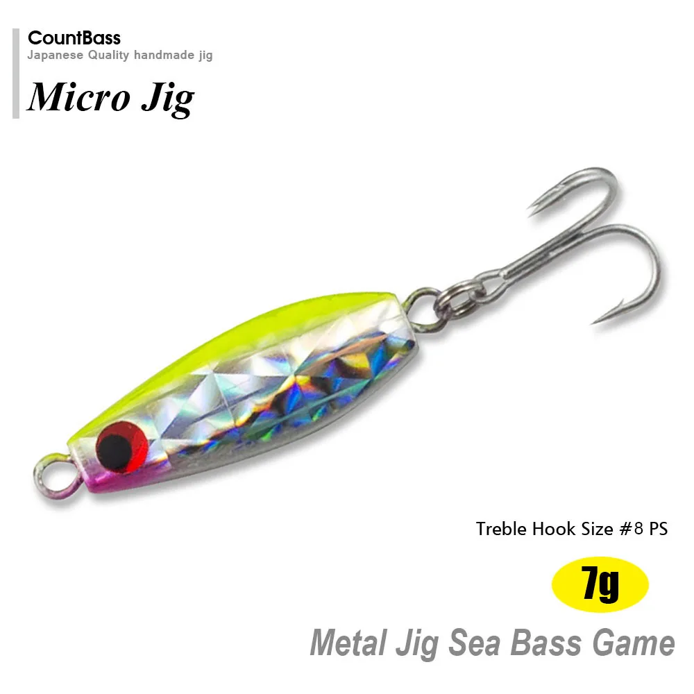 COUNTBASS 3 Stück 7 g 1/4 Unzen japanische Mini-Angelvorrichtungen mit Drillingshaken, Mikro-Metallköder – Detail 1