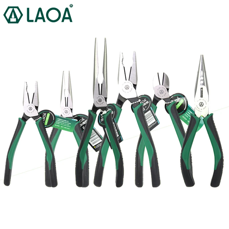 

LAOA American Pliers CR-MO Strong Material Combination Pliers Wire Cutter Diagonal Plier Fishing Plier Made in Taiwan