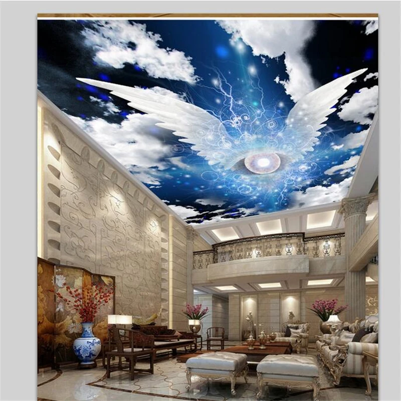 

wellyu papel de parede para quarto Custom wallpaper Angel wings sky white clouds zenith frescoes papel tapiz papier peint