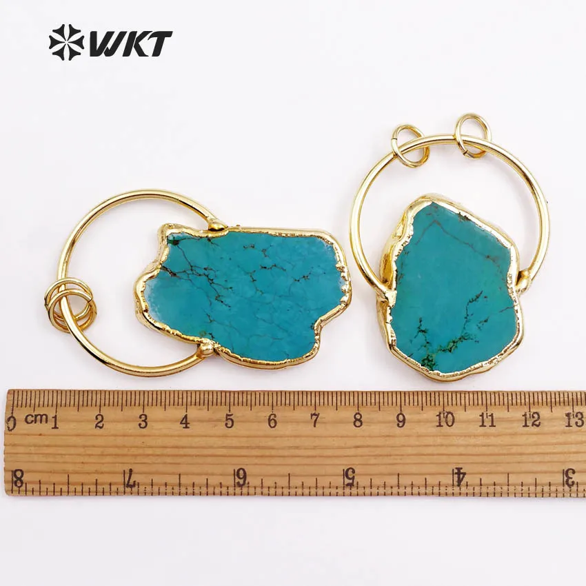 WT-P1372 Wholesale Custom Natural Turquoise Pendant With Cute Unique Pendant For Lady Decorate Jewerly