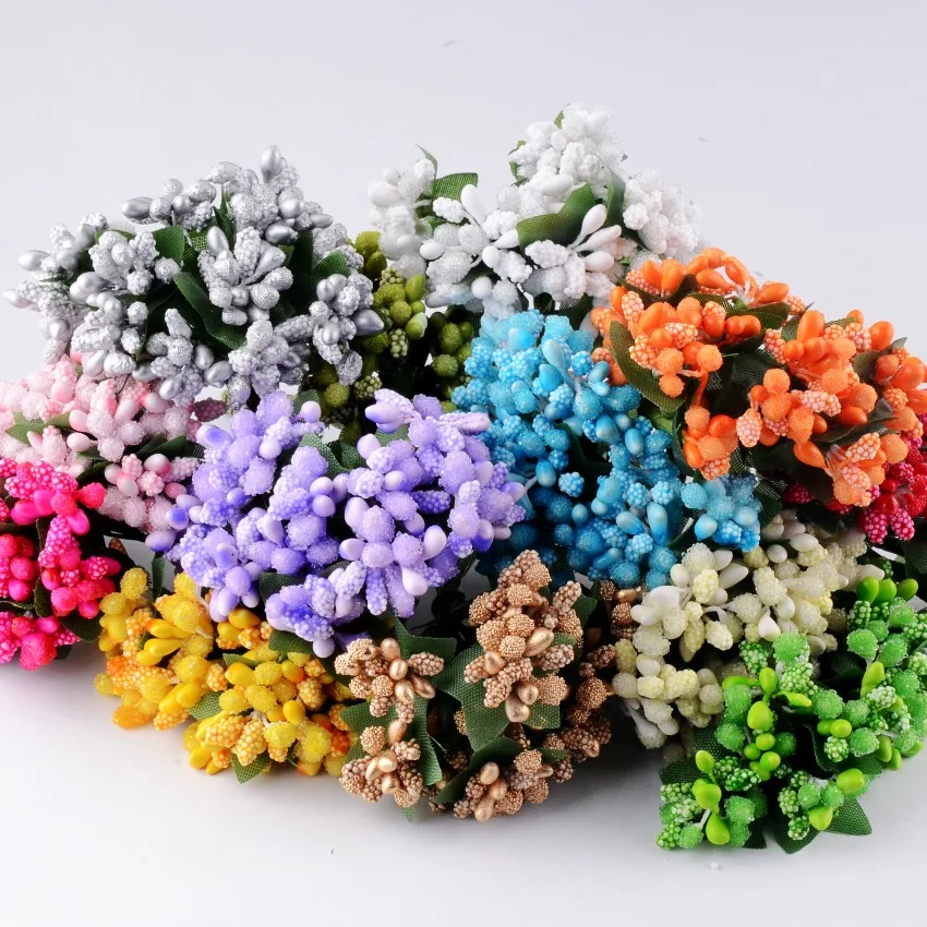4mm (92mm) 72pcs/lot Artificial Flowers Stamen Pearl Flower Stamen Floral Stamen Pistil Cake Wedding Decoration DIY Accessory