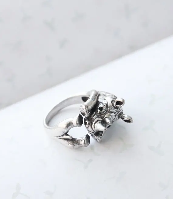 Kinitial 1PCS Hot Sale Engagement Hinoceros Ring Rhino Ring Everyday Fashion Jewelry Animals Rings For Women Animal Rings anel