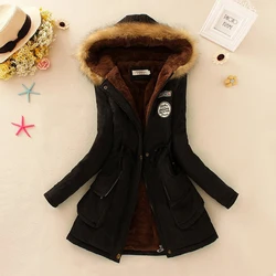 Winter Jacke Frauen 2020 Neue Winter Frauen Parka Casual Outwear Militär Mit Kapuze Mantel Pelz Mäntel Manteau Femme Frau Kleidung CC001