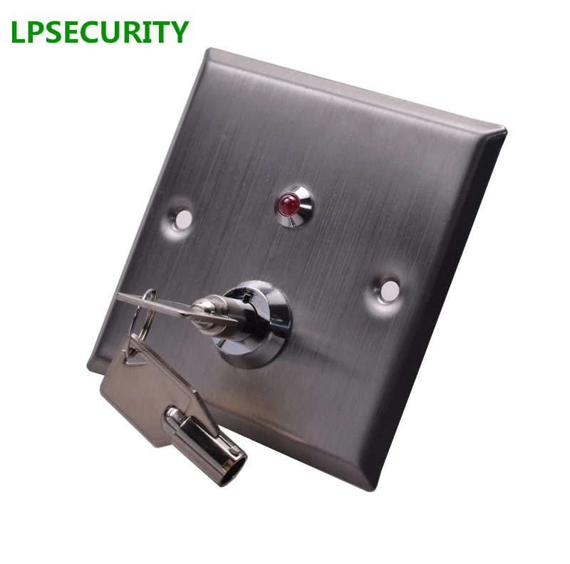 

LPSECURITY LED Stainless Steel Door Exit Button Release Push Switch with keys Release For door Lock gate opener Access Control