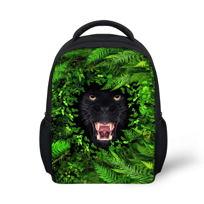 ELVISWORDS-Mochila Escolar con estampado de dinosaurio verde 3D para niños, morral Escolar para guardería, Mochila Escolar para niños y niñas