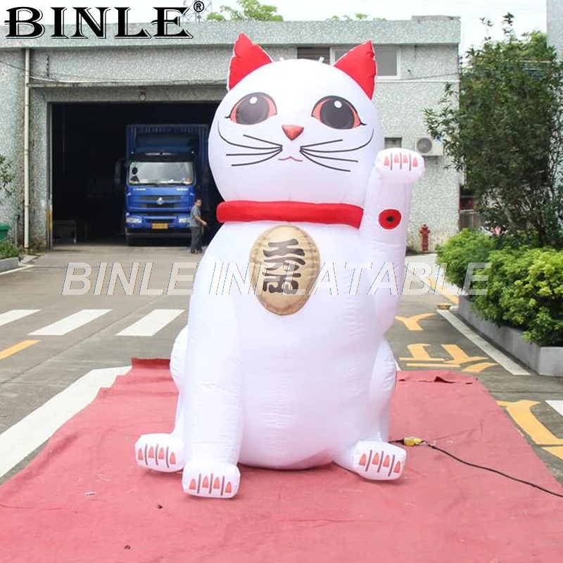 

Customized 3mH high quality giant inflatable lucky cat with blower popular cartoon model for advertising