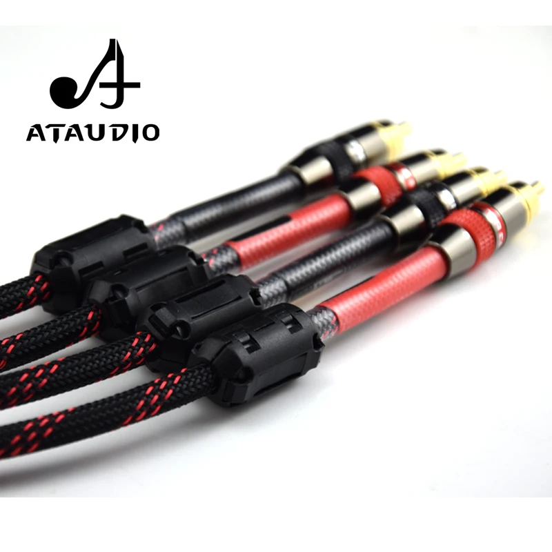 ATAUDO Hifi 4N OFC 2RCA Cable Hi-end Male to Male DVD Player Amplifier Interconnect Audio RCA Cable