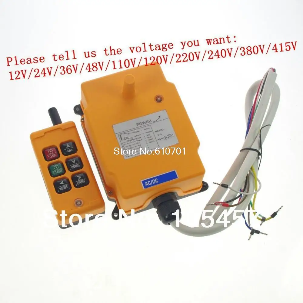 6 Channels 1 Speed Control Hoist Crane Radio Remote Control System