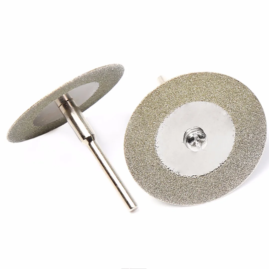 10pcs/set 30mm Mini Diamond Cutting Off Wheel Discs + Shank for Rotary Tool