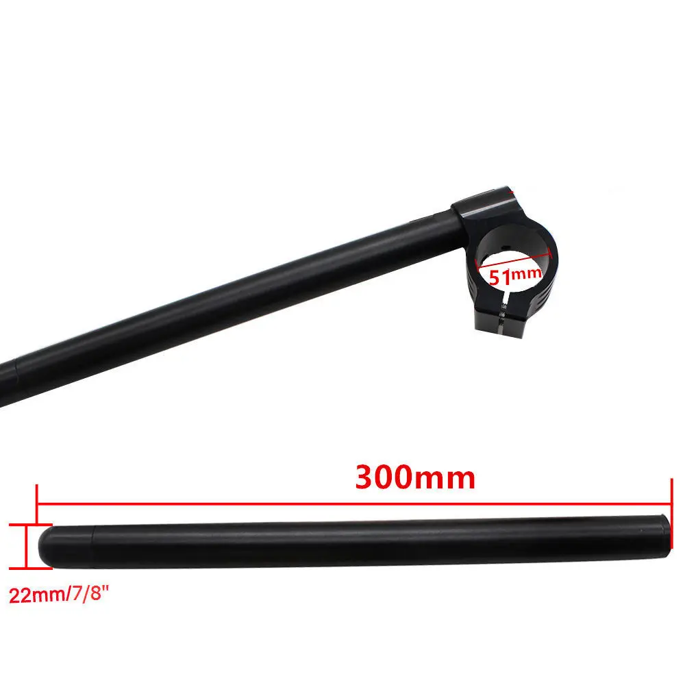 Black CNC 51mm Clip-on Handle Bar For Kawasaki Ninja ZX-6R 2009-2010 Aprilia Mille R Motorcycle