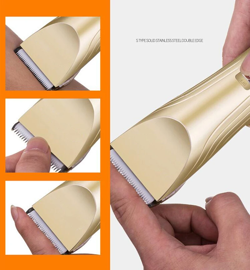 Электрическая машинка для стрижки волос, профессиональный перезаряжаемый триммер с керамическими лезвиями, мужские инструменты