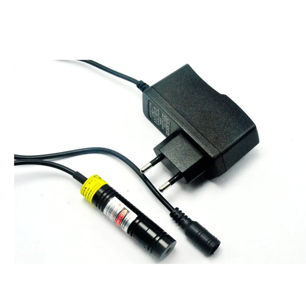 Focusable 780nm 100mW IR Infrared Line Laser Diode Module 16x68mm with K9 Glass Lens and US/EU/UK/AU 5V 1A Adapter