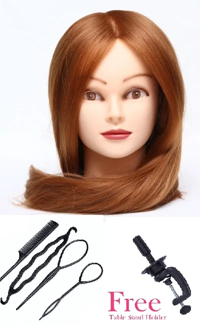 

CAMMITEVER 20 Inch Hairdressing Dolls Head Practice Training Head Hair Cosmetology Hair Styling Mannequins with Practice Tools