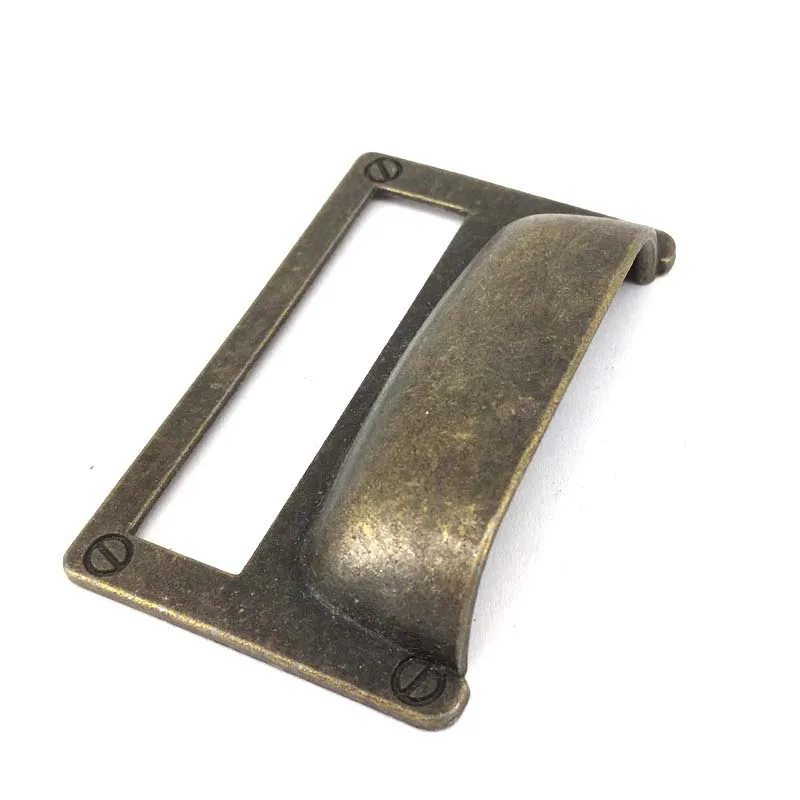 8PCS Retro Metal Drawer Knobs Cupboard Handle Kitchen Cabinet Office Home Label Frames Holder Pull Handles 3.2-inch