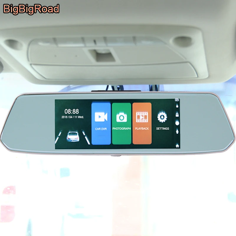 

BigBigRoad For Alfa Romeo 147 159 159 Giulia Giulietta Mito Car DVR 7 Inch IPS Touch Screen Rear View Mirror Video Recorder