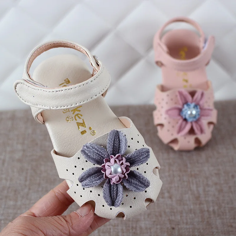 Kids Baby Girls Sandals Summer Children Shoes Sandals With Flower Infant Sandals Toddler Non-slip Princess Shoes Fashion Sandals