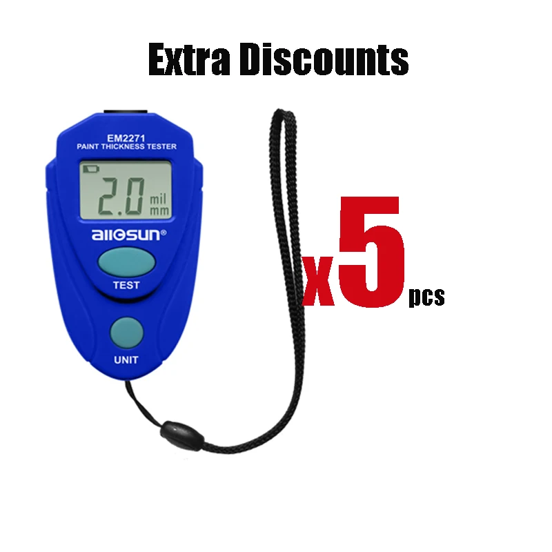 

5pcs/lot Digital Mini Car Painting Thickness Tester Paint Thickness Meter Automotive Coating AllSun EM2271