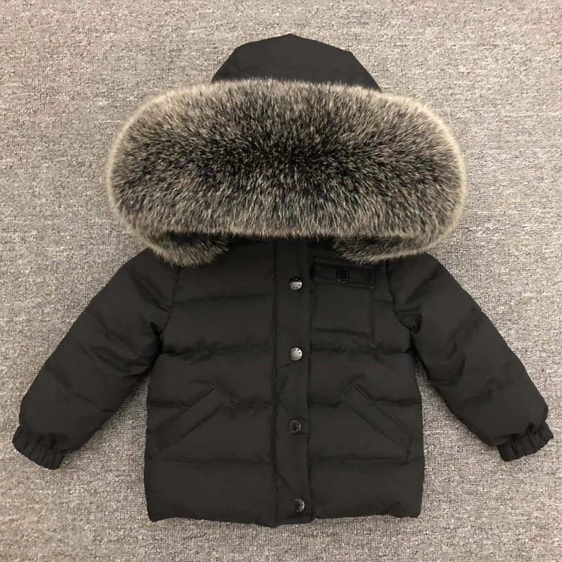 Ragazzi ragazze giacca cappotto invernale bambini caldo spesso con cappuccio grande collo di pelliccia bambini capispalla cappotto ragazza ragazzo