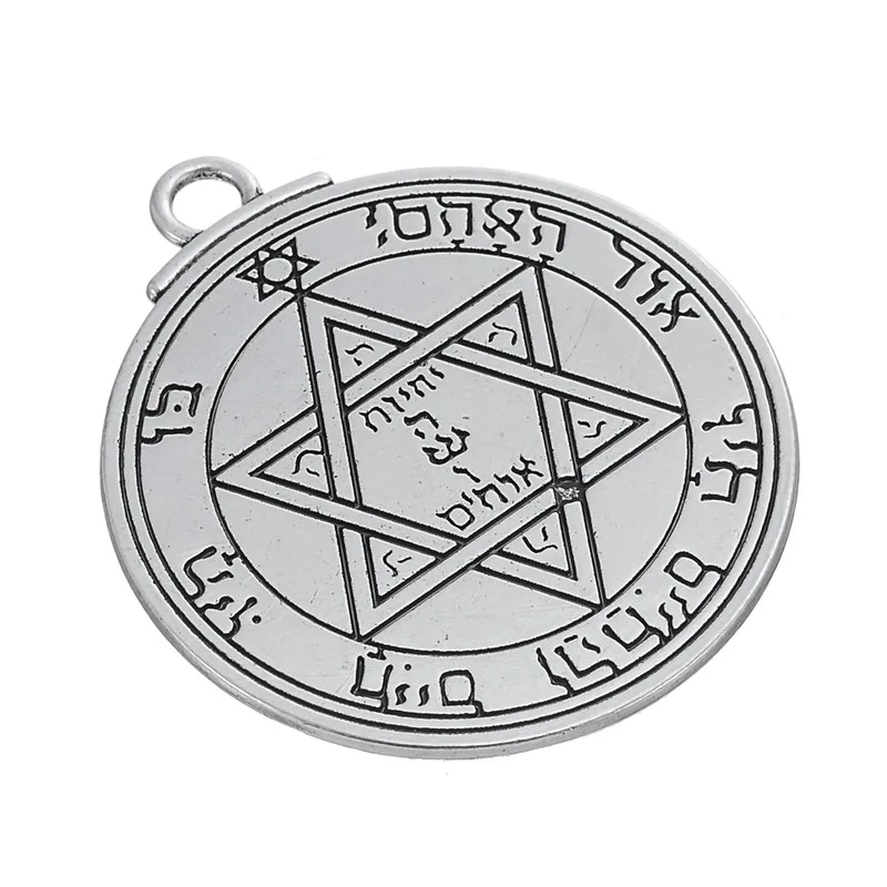 Dawapara Pentacle of Moon Talisman Solomon Hermetic Kabbalah Charms Amuletos De La Suerte Large Pendants for Jewelry Making