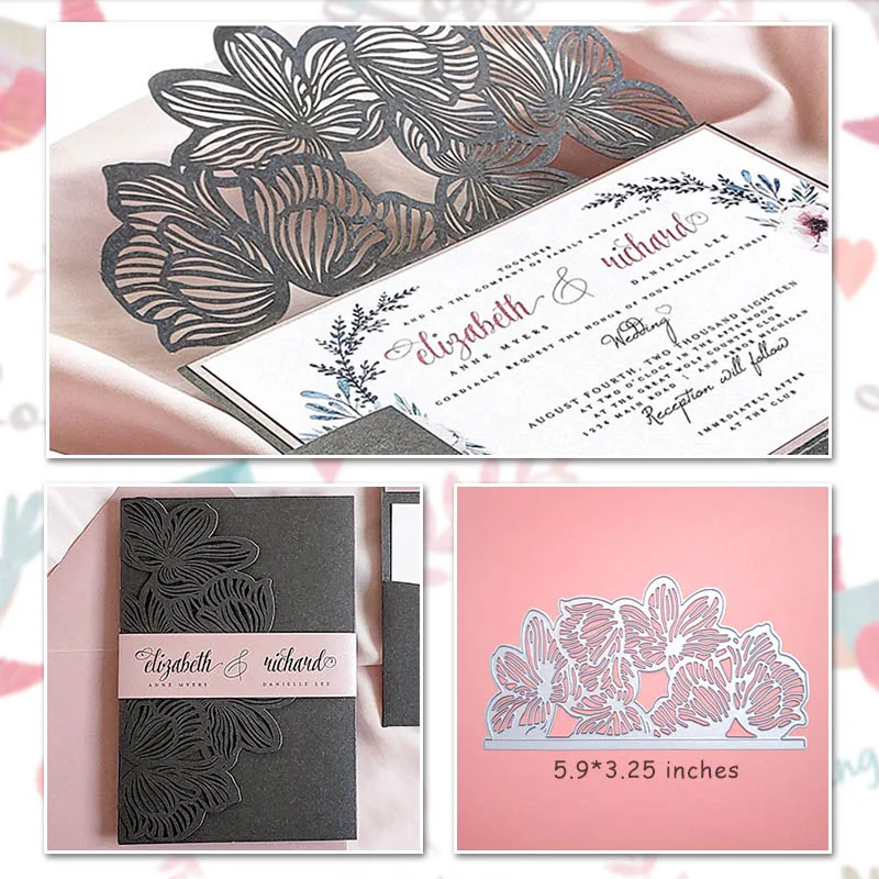 Wedding Invitation Cutting Die Scrapbooking Craft Metal Die Cut for DIY Paper Cards Making Love Home Decorative