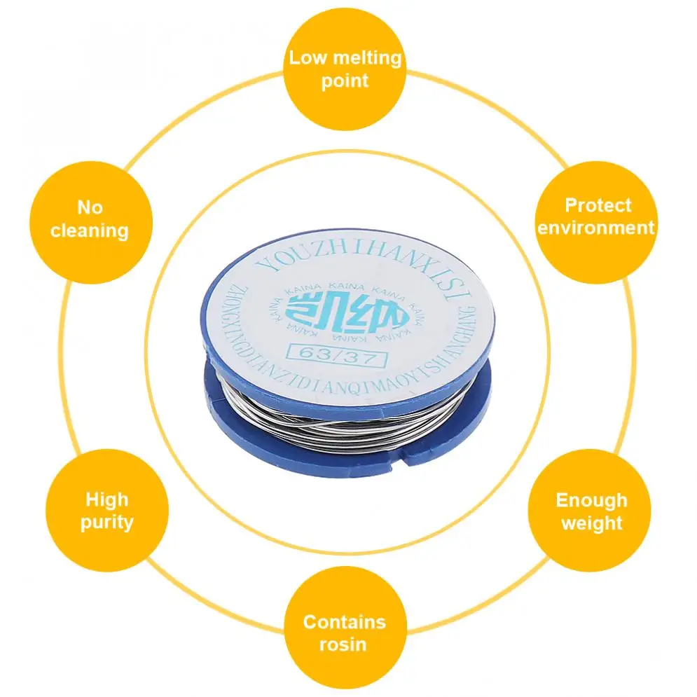 63/37 11g 0.8mm Mini Wire Solder Wire Tin Wire with 2% Flux and Rosin for Electric Soldering Iron