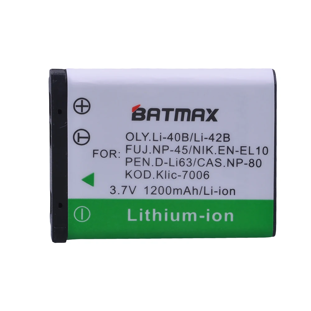 Batmax 1Pc Li-42B Li-40B NP-45 Battery for OLYMPUS U700 U710 FE230 FE340 FE290 FE360 U1040 X915 VR320 VR330 FE5000