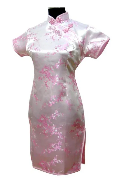 Qipao chino tradicional negro para mujer, Sexy Vestido corto, Mini Cheongsam hecho a mano, botón de flor, talla grande 3XL, 4XL, 5XL, 6XL