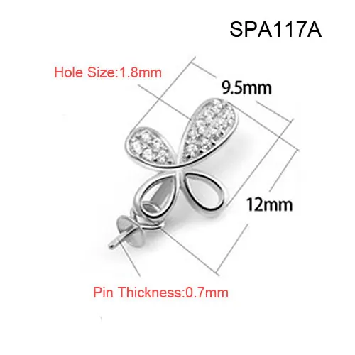 

Four-leaf Clover Jewelry Findings 925 Sterling Silver Bail Connector Caps Pinch Clasp Of Pendant For DIY Pearl Necklace SPA117