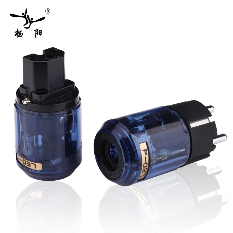 Spina di alimentazione ue una coppia oyhelper rodiato C-037 spina IEC + P-037E spina di alimentazione Schuko maschio e femmina spina di alimentazione EUR