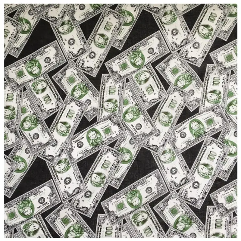 55x55cm Unisex Cotton Square Bandana 3D Dollar Bills Money Digital Print Multipurpose Handkerchief Headband Motorcycle Wristband