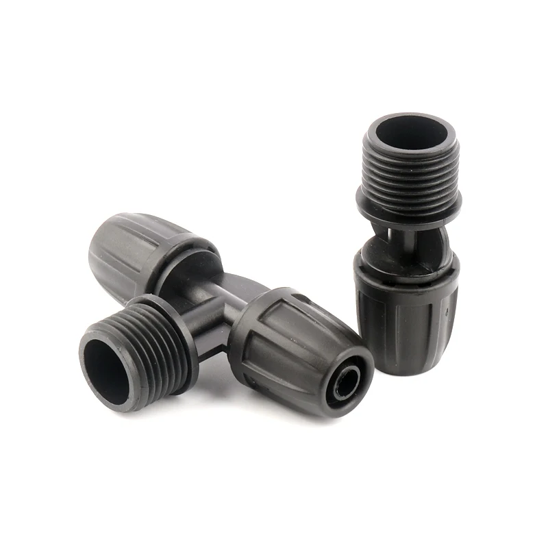 

5pcs New 1/2"-8/11 9/12mm Threaded Garden Hose Locknut Tee Connectors Straight Joints Horticulture Irrigation Soft Pipe Fittings