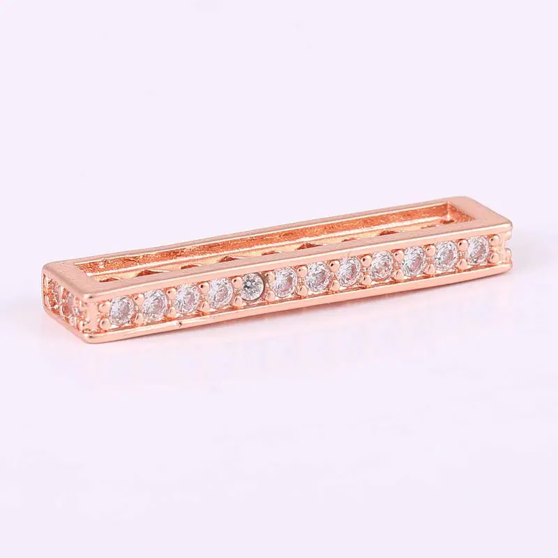 Jewelry Making Supplies 2 Size Multi Hole Copper Micro Pave Zirconia Rhinestone Spacer Bar For DIY Bracelet Necklace Making