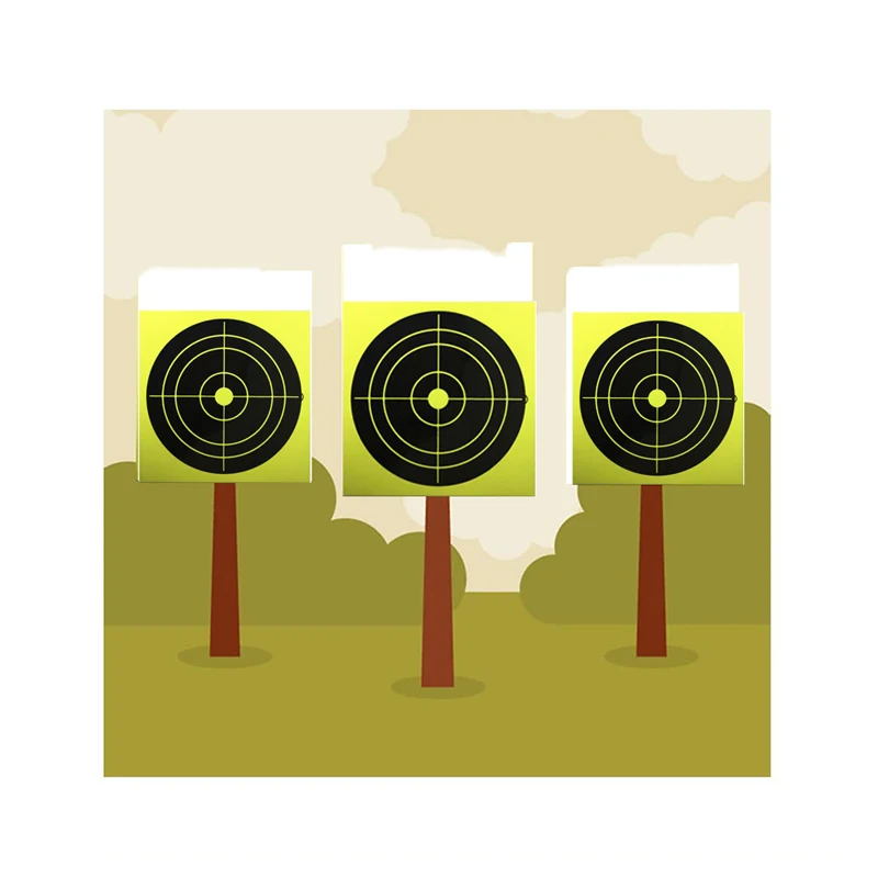 50 PCs New Trend Splatter Targets Card Paper Arrow Rifle Pistol Gun BB Airsoft Shooting Targets Fluorescent Yellow Impact