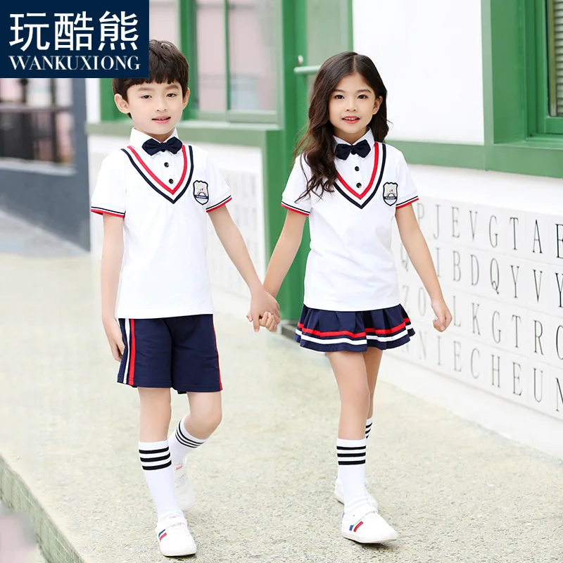 Roupa coro de estudante, uniforme escolar japonês para meninos e meninas, camisa de saia azul marinho, roupas de jardim de infância