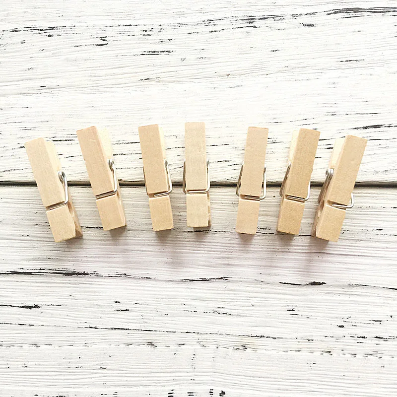 35x7mm 10pcs DIY Many colors Big Wood Clothes Pegs Clothespin Clips Office Party Decoration Accessories Photo Hanging Pegs