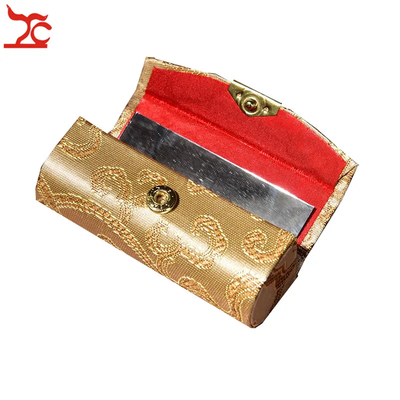 Fashion Woven Flower Brocade Lipstick Case Single Lipstick Box With Mirror Mini Ring Earring Jewelry Carring Travel Cosmetic Box