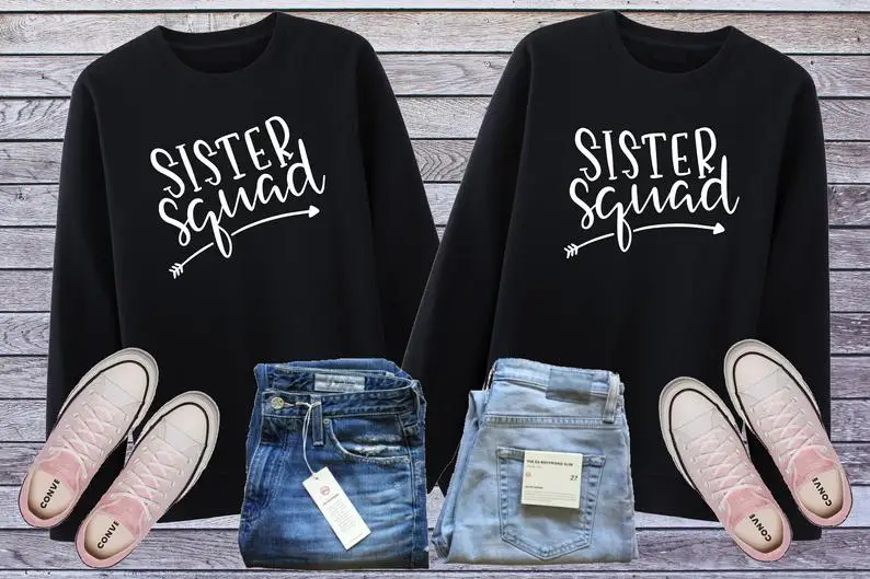 

Sugarbaby Sister Squad Best Friend Sweatshirt Matching Sister Bff Hoodie Sister Gift Sibling Clothing Girl Squad tops Drop ship