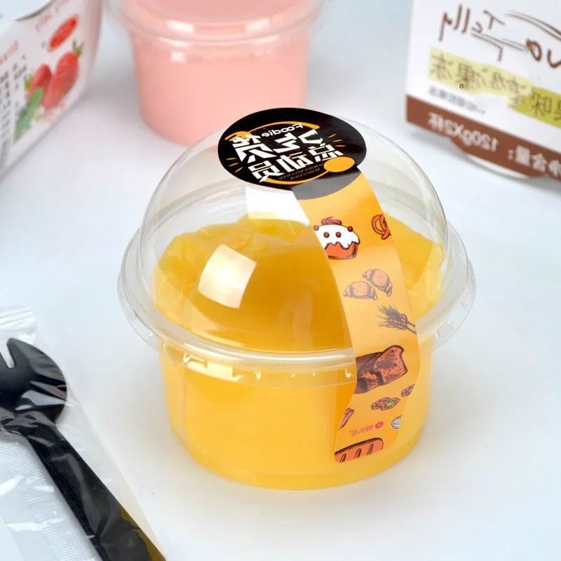 500 Set Pudding Cup Disposable Plastic Cups Lid Small Dessert Yogurt Jelly Plastic Cup Wedding Party Birthday 1/2/3/4/5/6/8/10oz