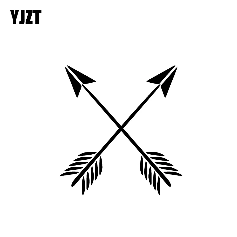 YJZT 12.4CM*13.2CM Vinyl Decal Rustic Arrow Car Sticker Funny Decor Black Silver C10-02223