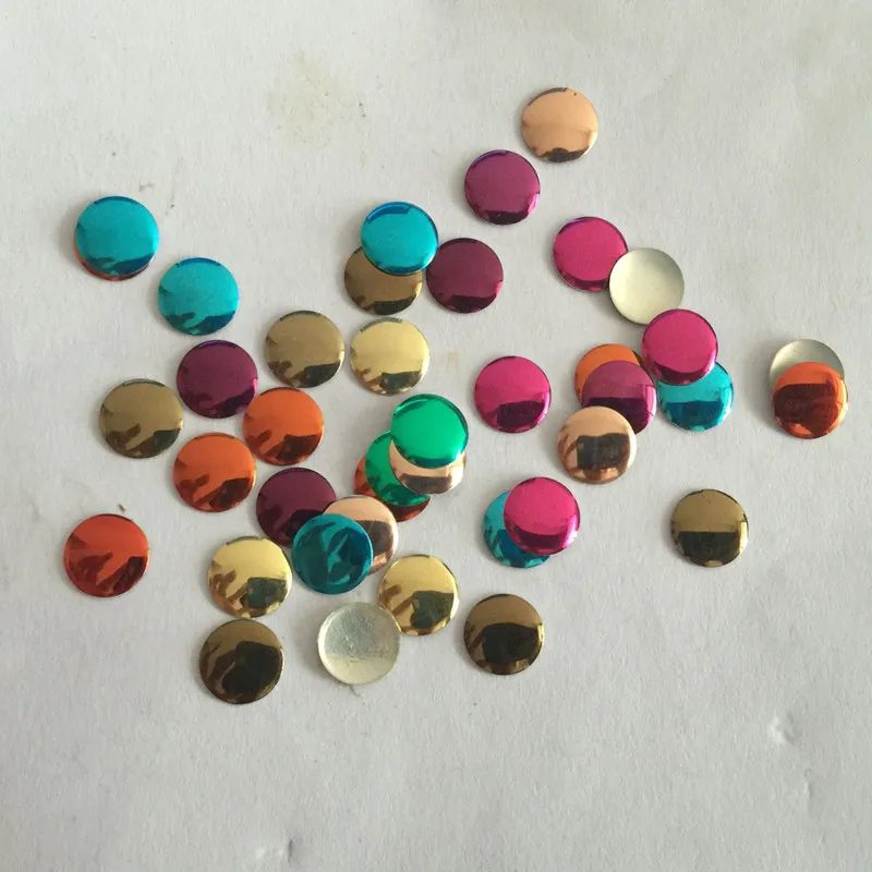 500pc 8*8mm Round Colorful Hotfix Aluminum Rhinestuds FlatBack Iron On Nailhead Metallic Studs DIY Rhinestones Use for Clothes