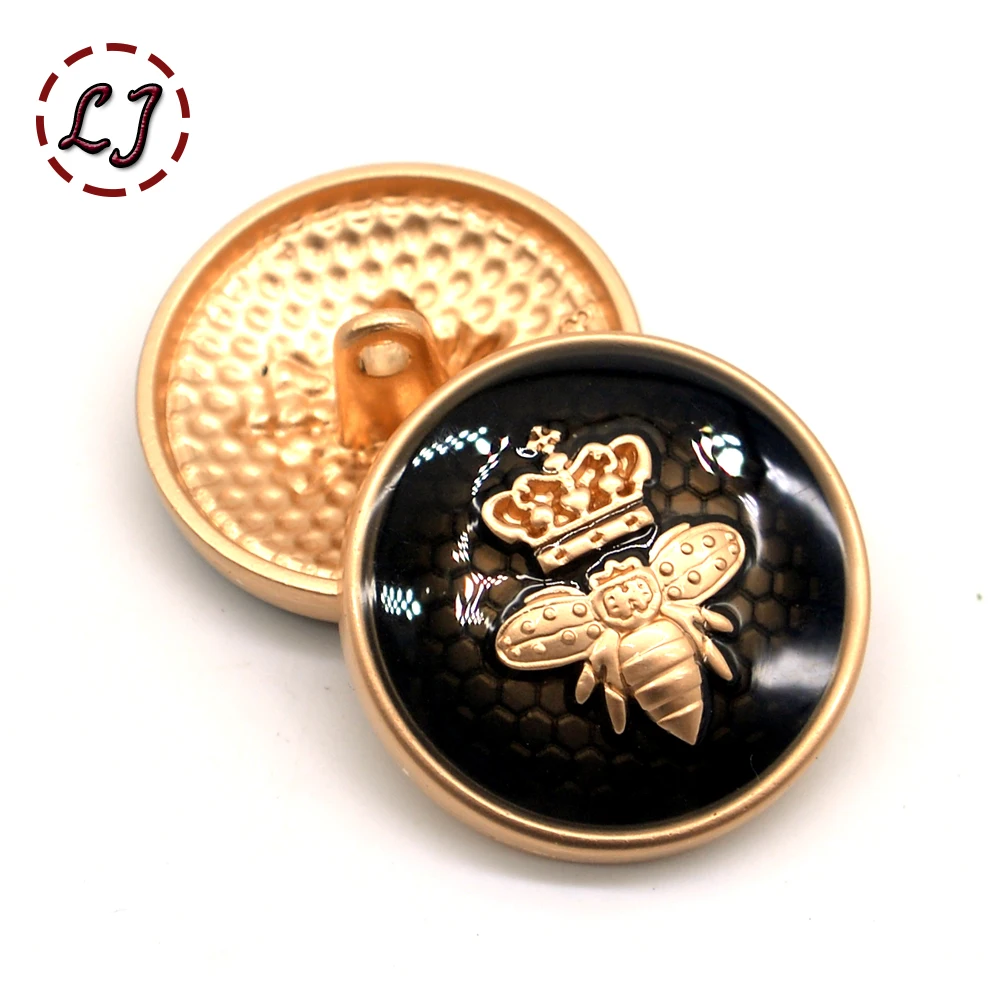 Fashion decorative metal buttons British style bee shape sewing buttons for women shirt suit overcoat garment accessories DIY