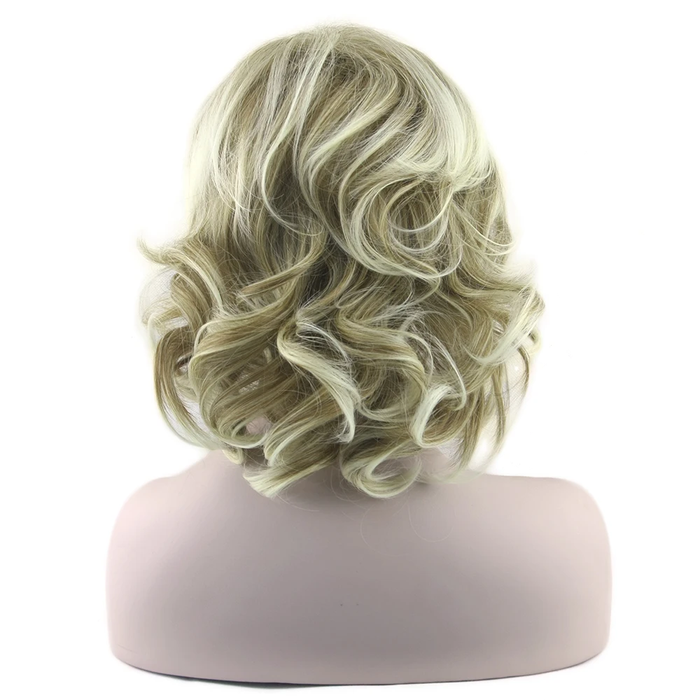 Blonde Golvende Korte Pruiken Cosplay Pruik Synthetisch Hittebestendigheid Haar Ombre Pruiken voor Vrouwen