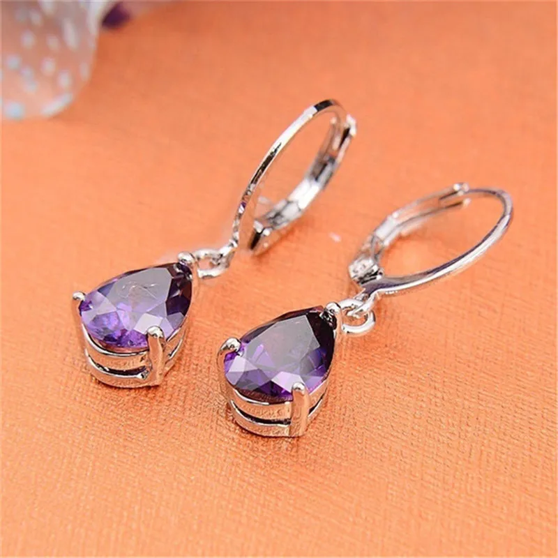 925 Silver Earring for Women Sterling Silver Waterdrop Earrings with Stone Wedding Party Accessories Gifts Bijioux