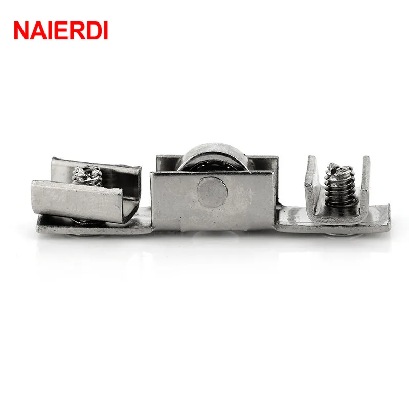 NAIERDI 10pcs NED-7220 di Vetro Rullo del Portello Scorrevole H a Forma di Ruota di Diametro 10 millimetri Caster Porte Scorrevoli Ruote Per