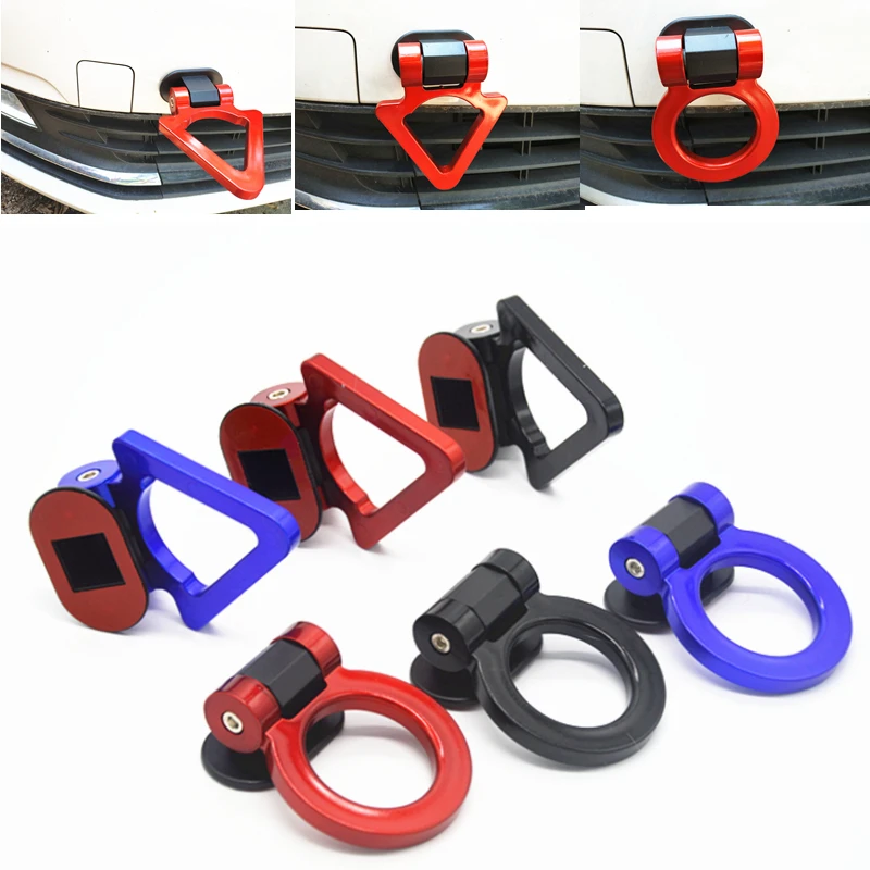 Universal Car Styling Decoration Trailer Hooks Sticker Car Auto Rear Front Trailer Simulation Racing Ring Vehicle Towing Hook