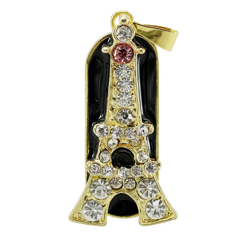 Флеш-накопитель Usb с принтом "Эйфелева башня" Форма 4 ГБ 8 ГБ со стразами ожерелье с башней Usb флэш-память для хранения флешки в виде большого пальца U диск Stick классный подарок