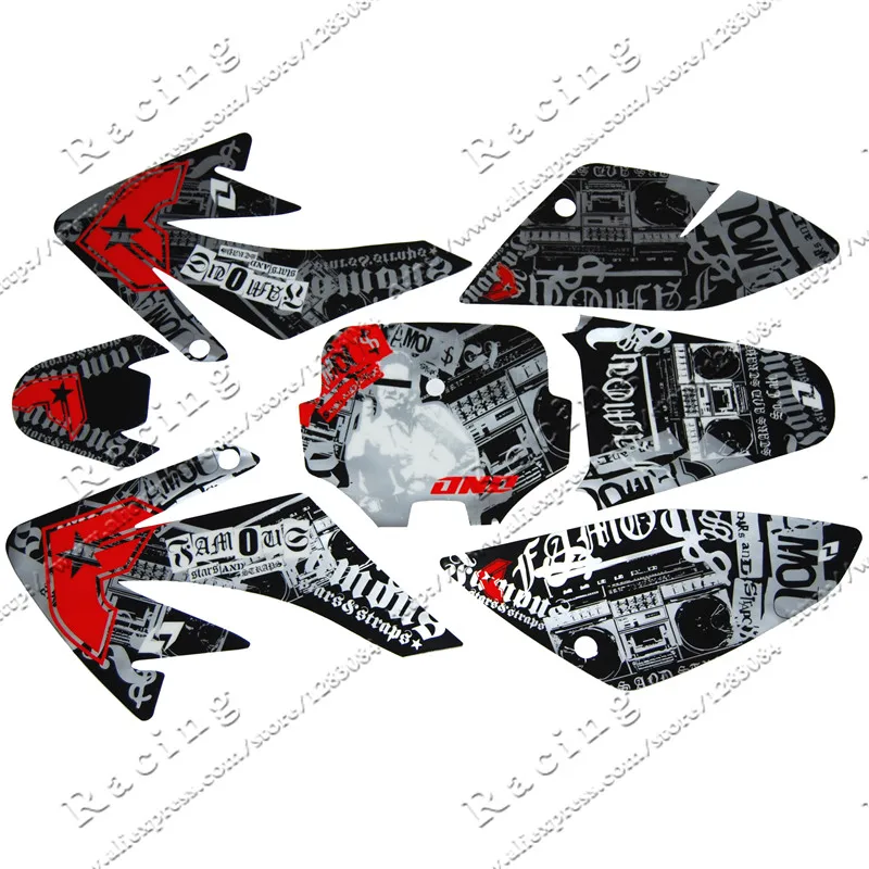 

CRF 70 GRAPHICS KIT CRF70 DECO DECALS STICKERS DIRT PIT BIKE SENGE Motocross Kayo BSE Use 3