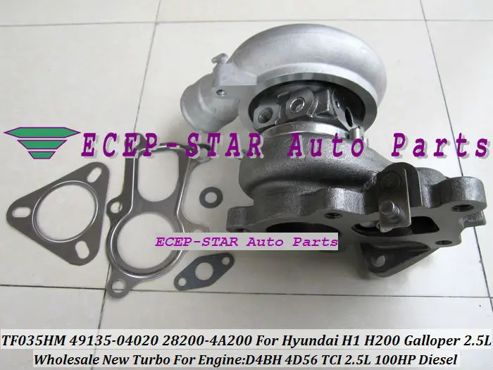 شاحن توربيني TF035 49135-04020 28200-4A200, لسيارات Hyundai H1 H200 Starex Libero Galloper II 2.5L محرك ديزل D4BH 4D56 TCI 100HP