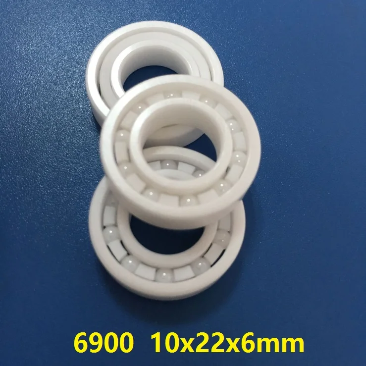 6pcs/10pcs 6900 Full Ceramic bearings 10x22x6 mm ZrO2 Zirconia Ceramic deep groove ball bearing for fishing reel 10*22*6mm