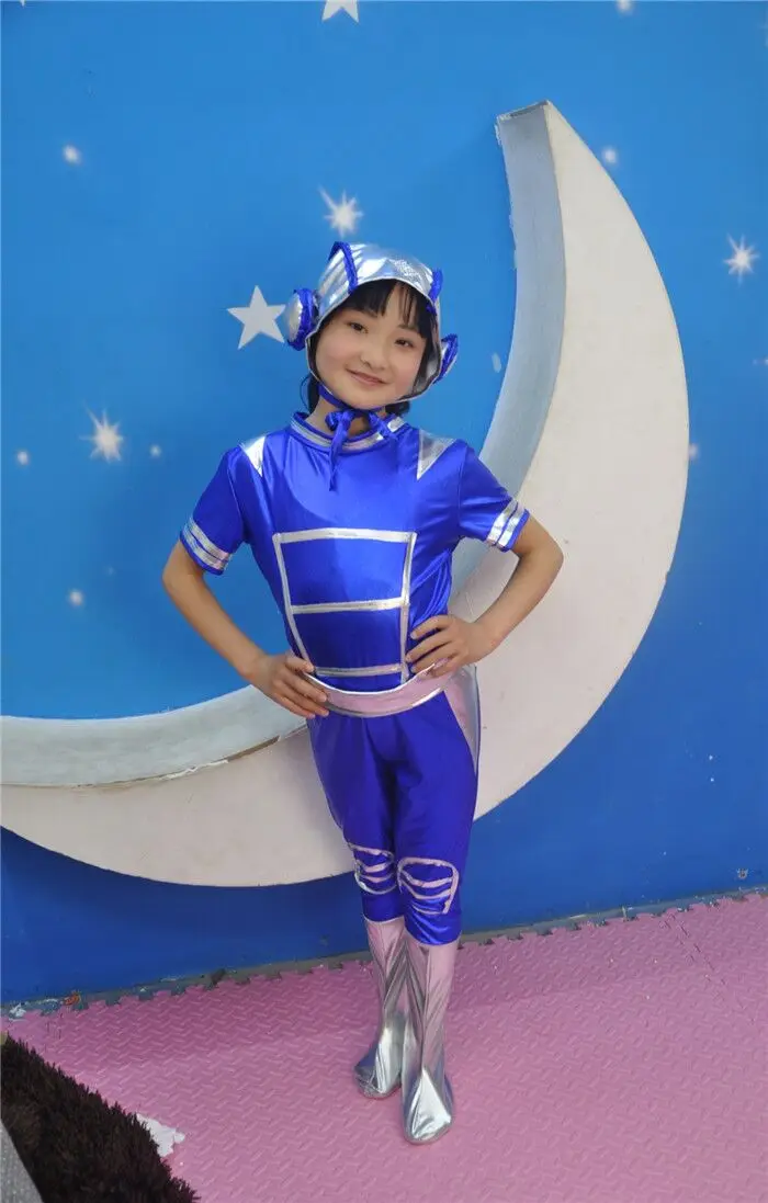 Per bambini animazione dramma robot vestiti di prestazione della fase del fumetto bambini astronauta vestito di spazio moderni costumi di danza